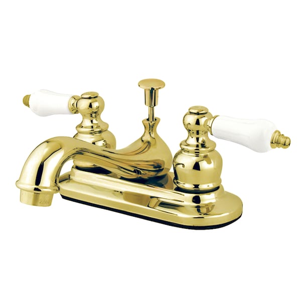 Kingston Brass Restoration, 4" Centerset Bathroom Faucet, Polished Brass KB602PL - main